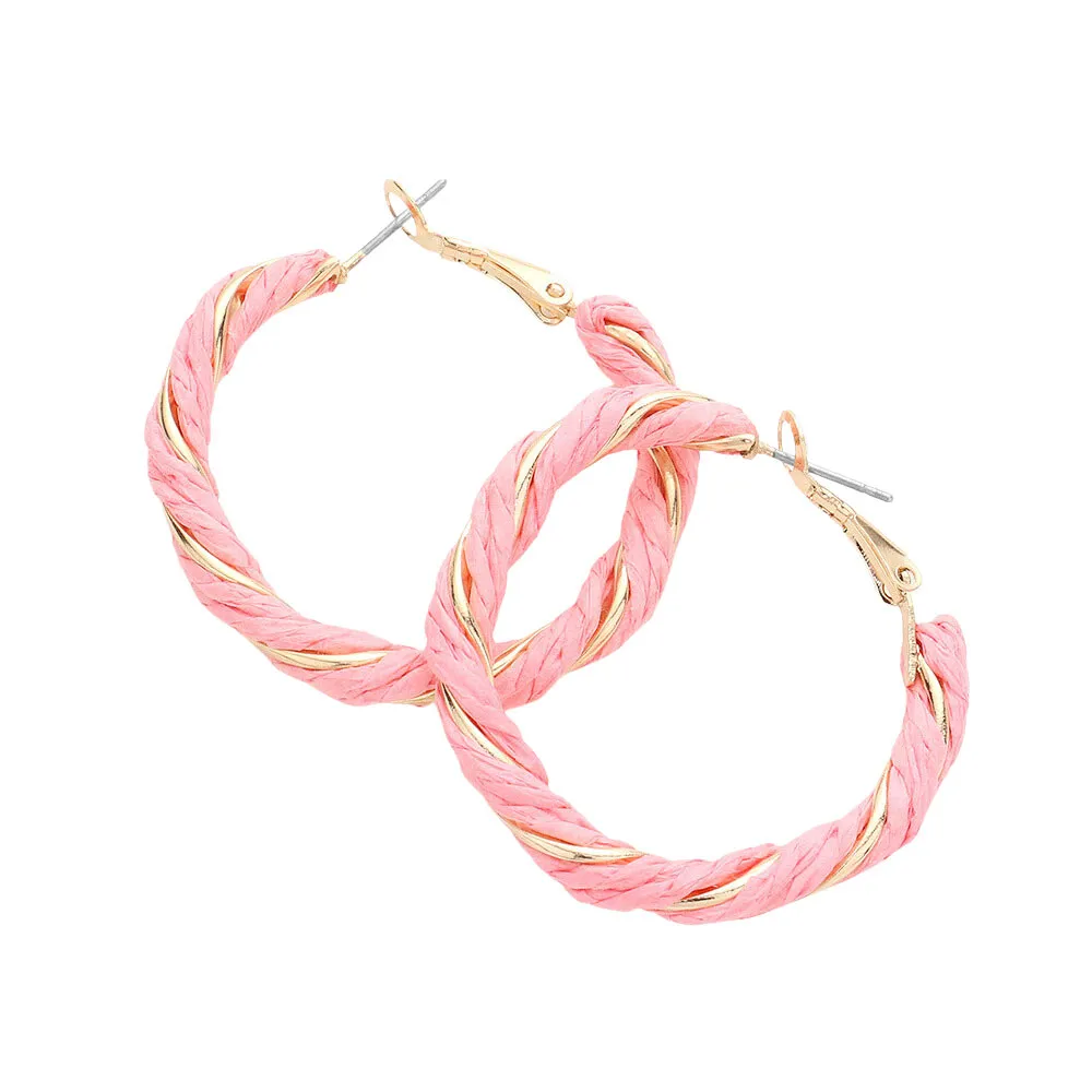 Twisted Raffia Hoop Earrings