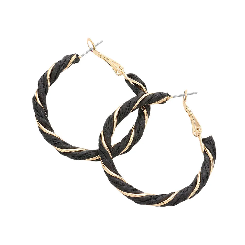 Twisted Raffia Hoop Earrings