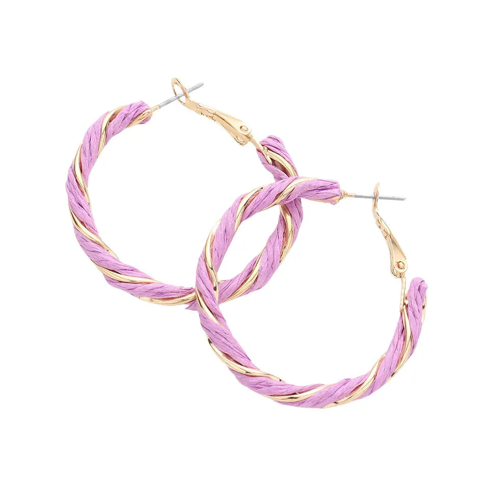 Twisted Raffia Hoop Earrings