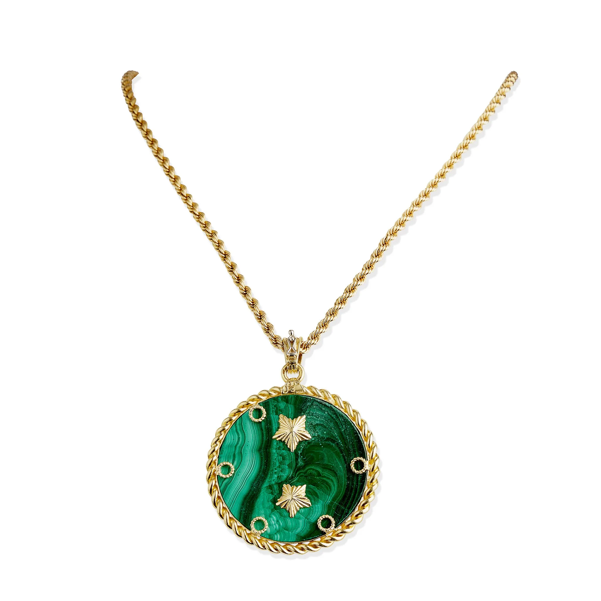 Van Cleef & Arpels Malachite and Diamond Virgo Zodiac Pendant