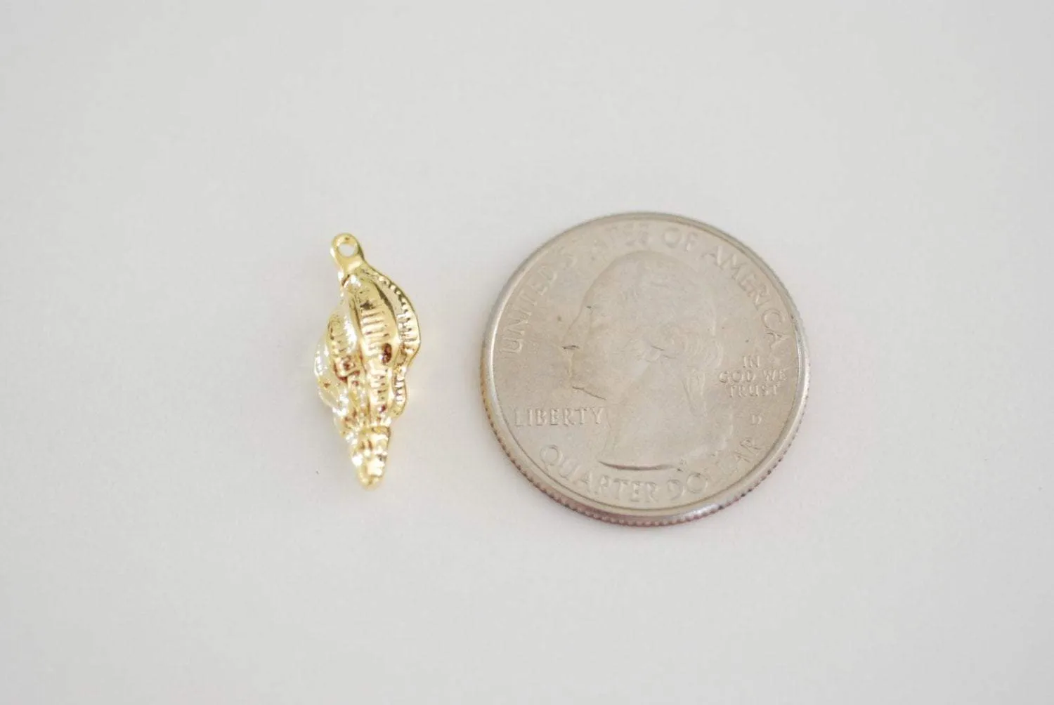 Vermeil Sea Wholesale Shell Charm  - 18k gold over sterling silver sea life shell charm or Pendant, Vermeil Gold Sea shell Conch Shell Charm Pendant