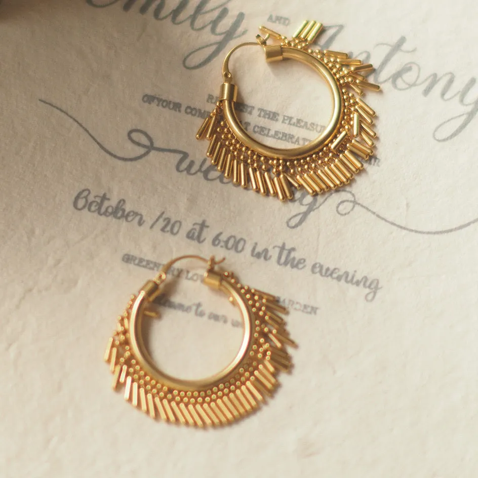 Vintage Hoop Tessel Earrings