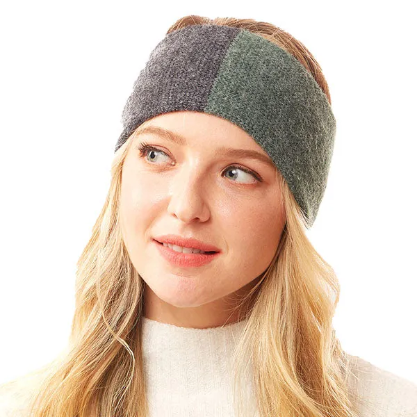 Warm Two Tone Earmuff Headband Ear Warmer