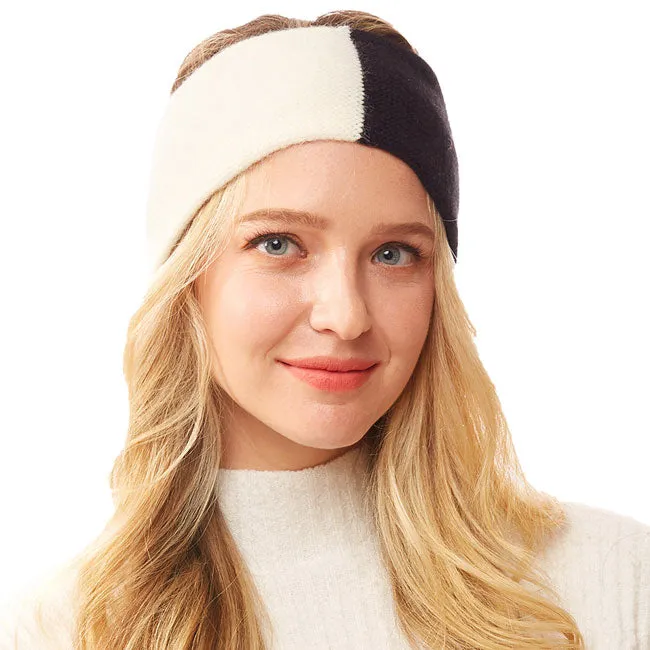 Warm Two Tone Earmuff Headband Ear Warmer