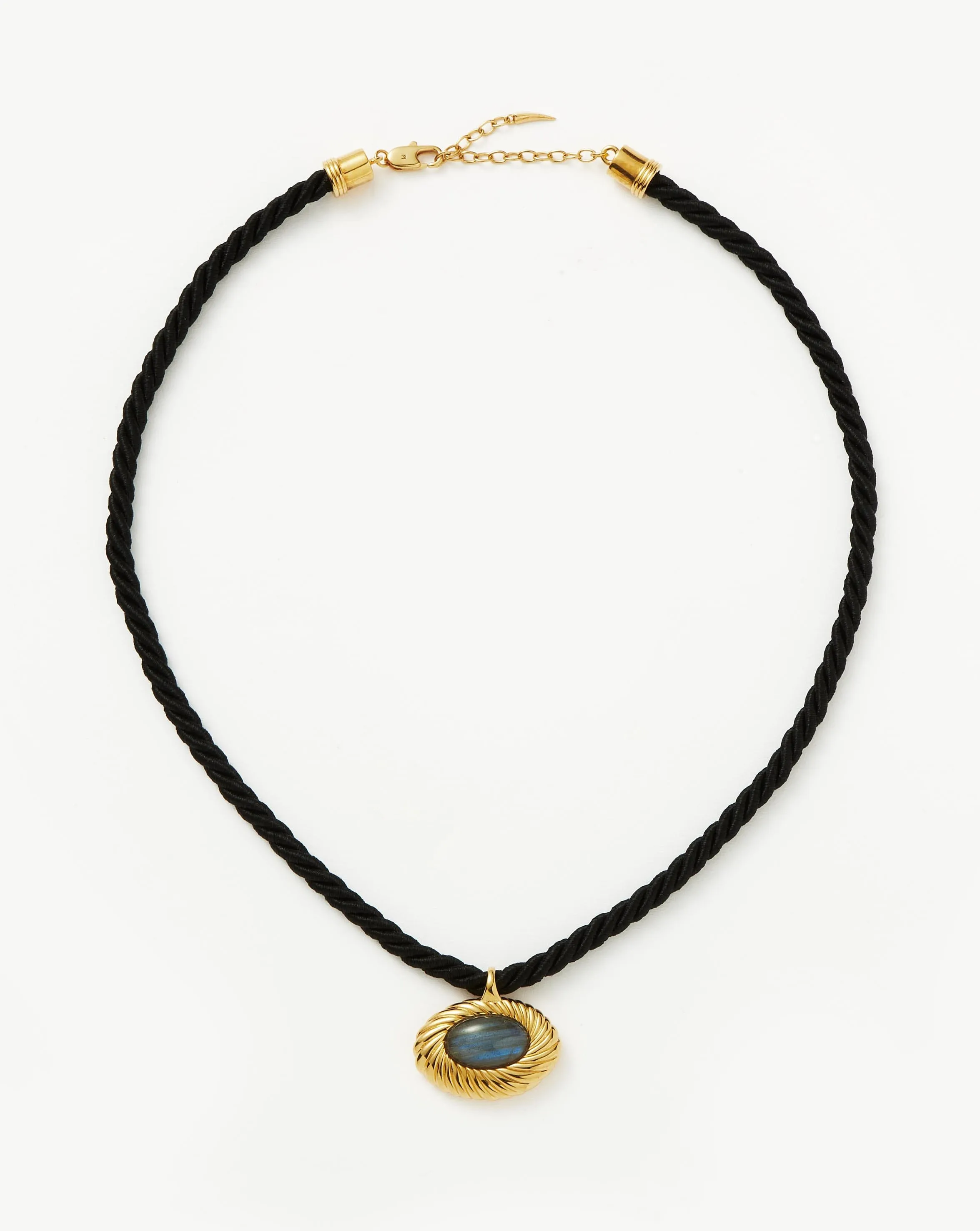 Wavy Ridge Caspia Gemstone Cord Necklace