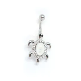 White Turtle Belly Ring