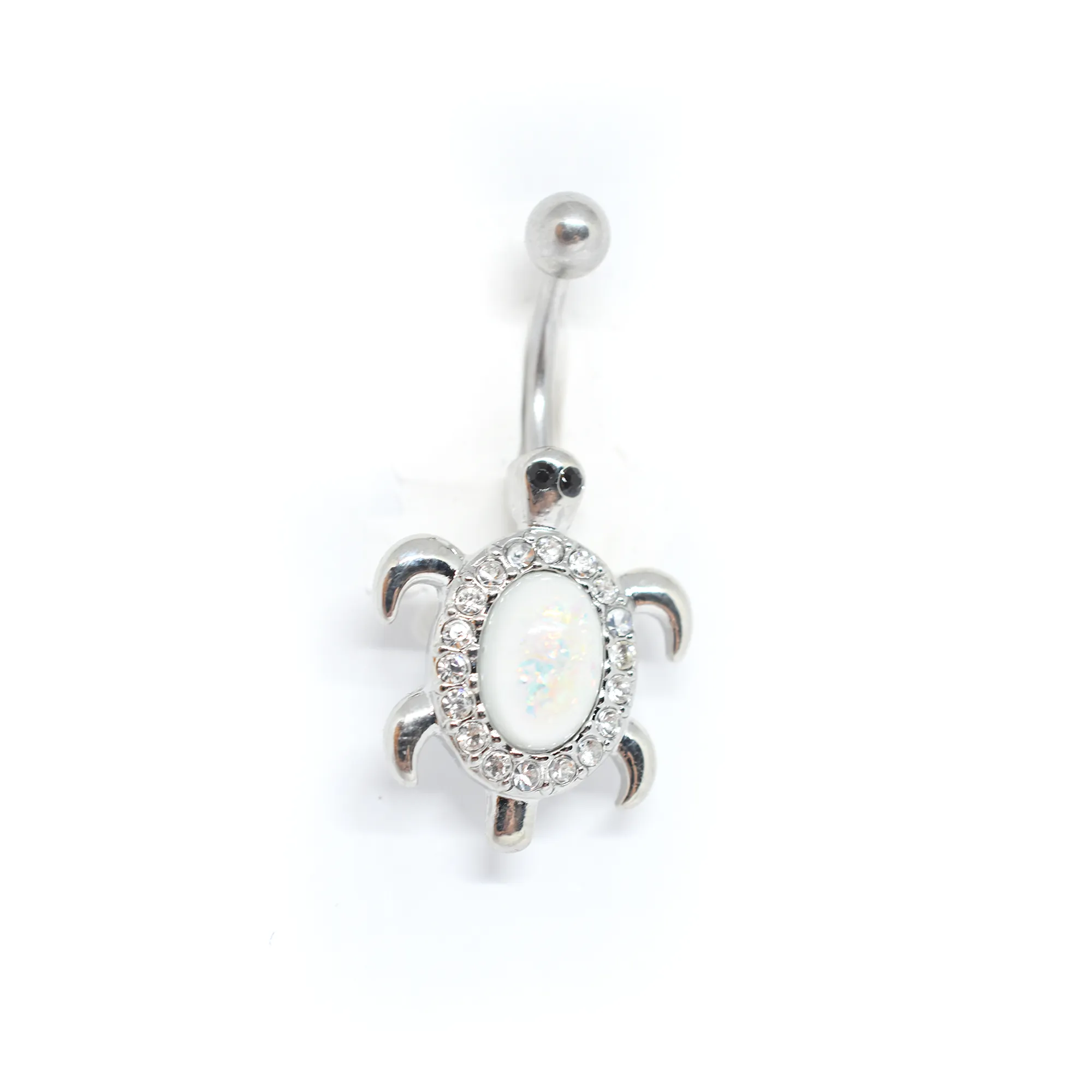 White Turtle Belly Ring