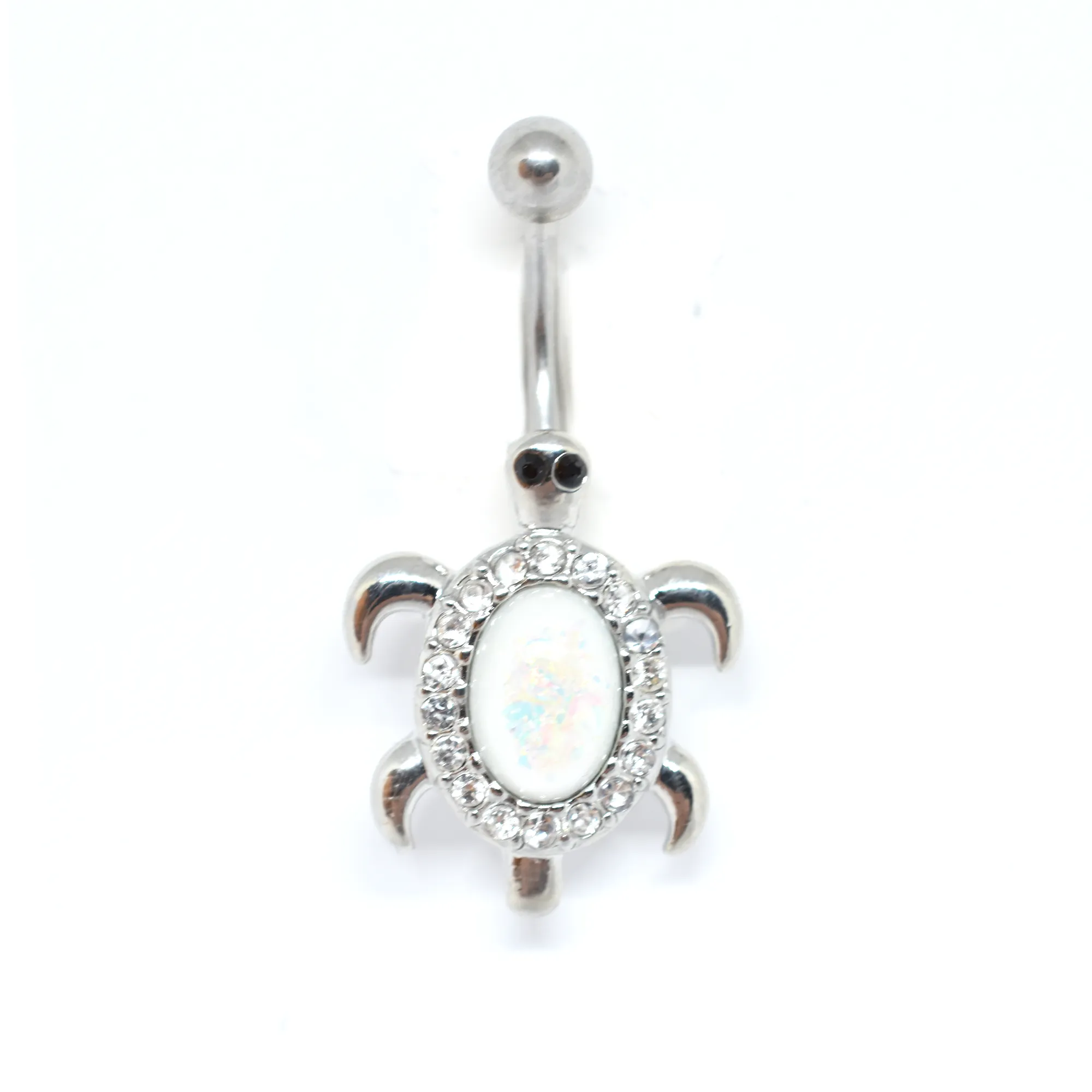 White Turtle Belly Ring