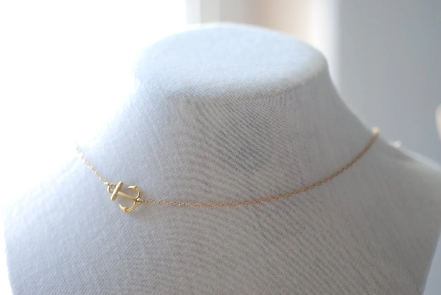 Wholesale Sideways Anchor Necklace- Gold Anchor Necklace, Simple Minimalist Anchor Necklace, Dainty Jewelry by HeirloomEnvy