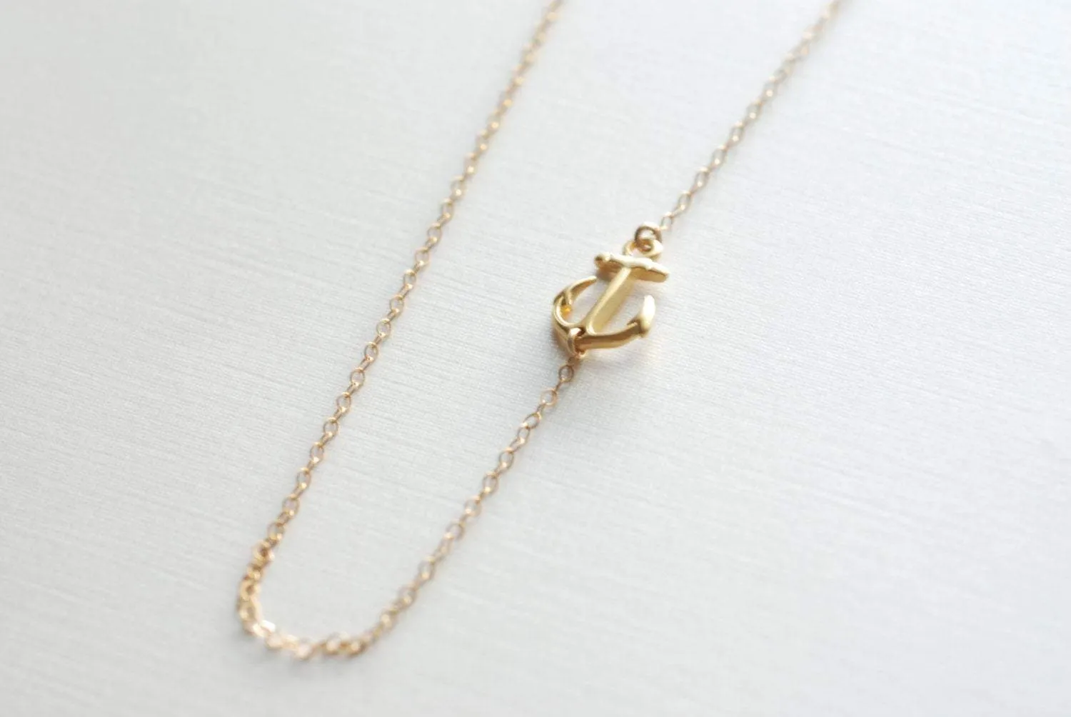 Wholesale Sideways Anchor Necklace- Gold Anchor Necklace, Simple Minimalist Anchor Necklace, Dainty Jewelry by HeirloomEnvy