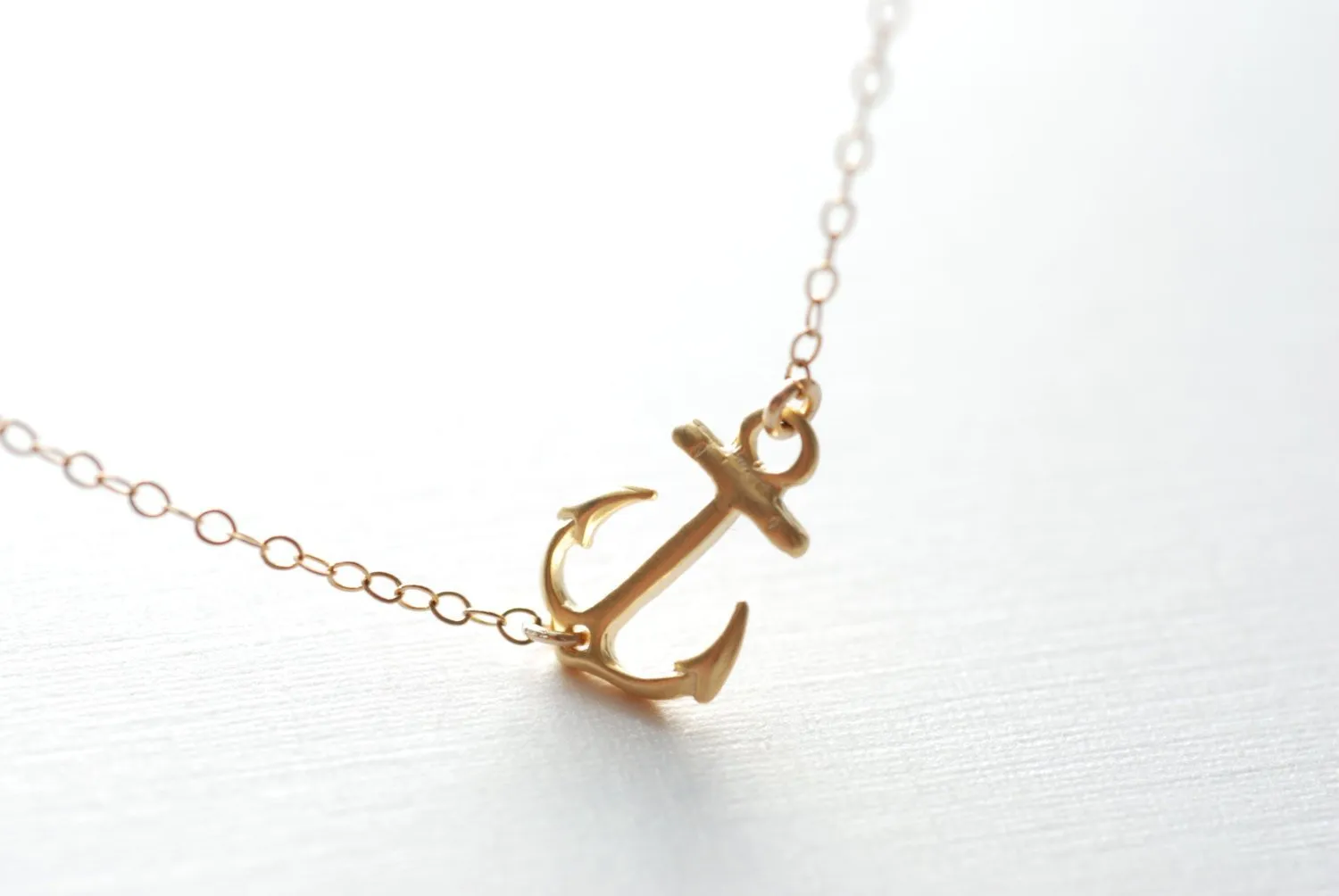 Wholesale Sideways Anchor Necklace- Gold Anchor Necklace, Simple Minimalist Anchor Necklace, Dainty Jewelry by HeirloomEnvy