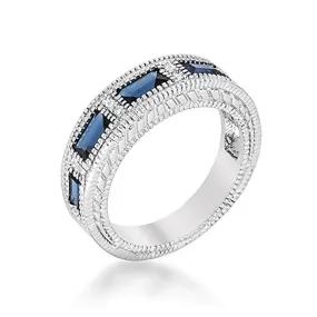 WildKlass Sapphire Blue Bezel Eternity Band