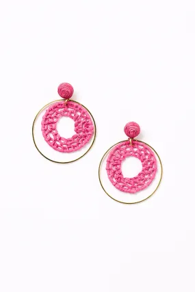 Woven Halo Hoops in Hot Pink