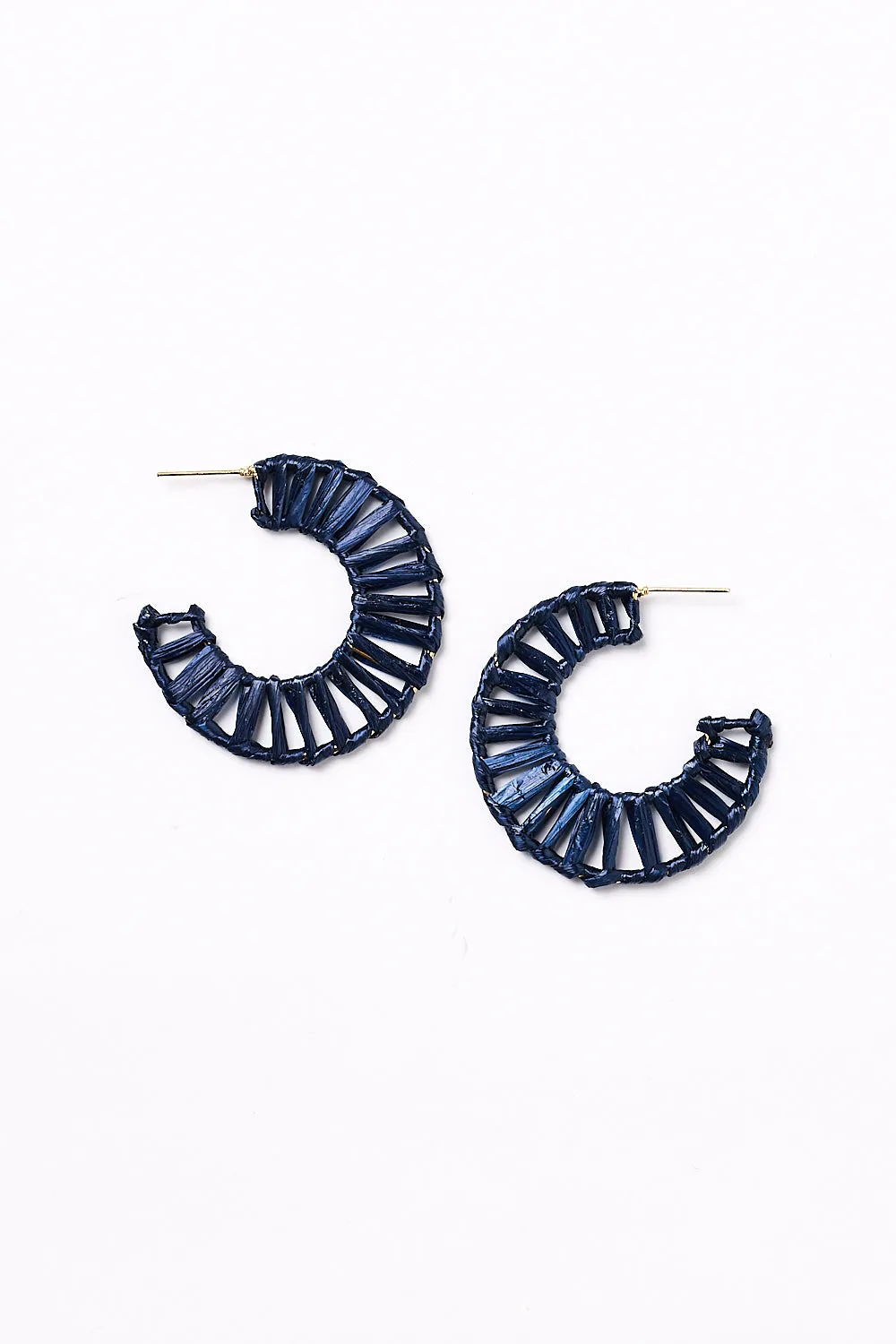 Woven Hoops in Navy