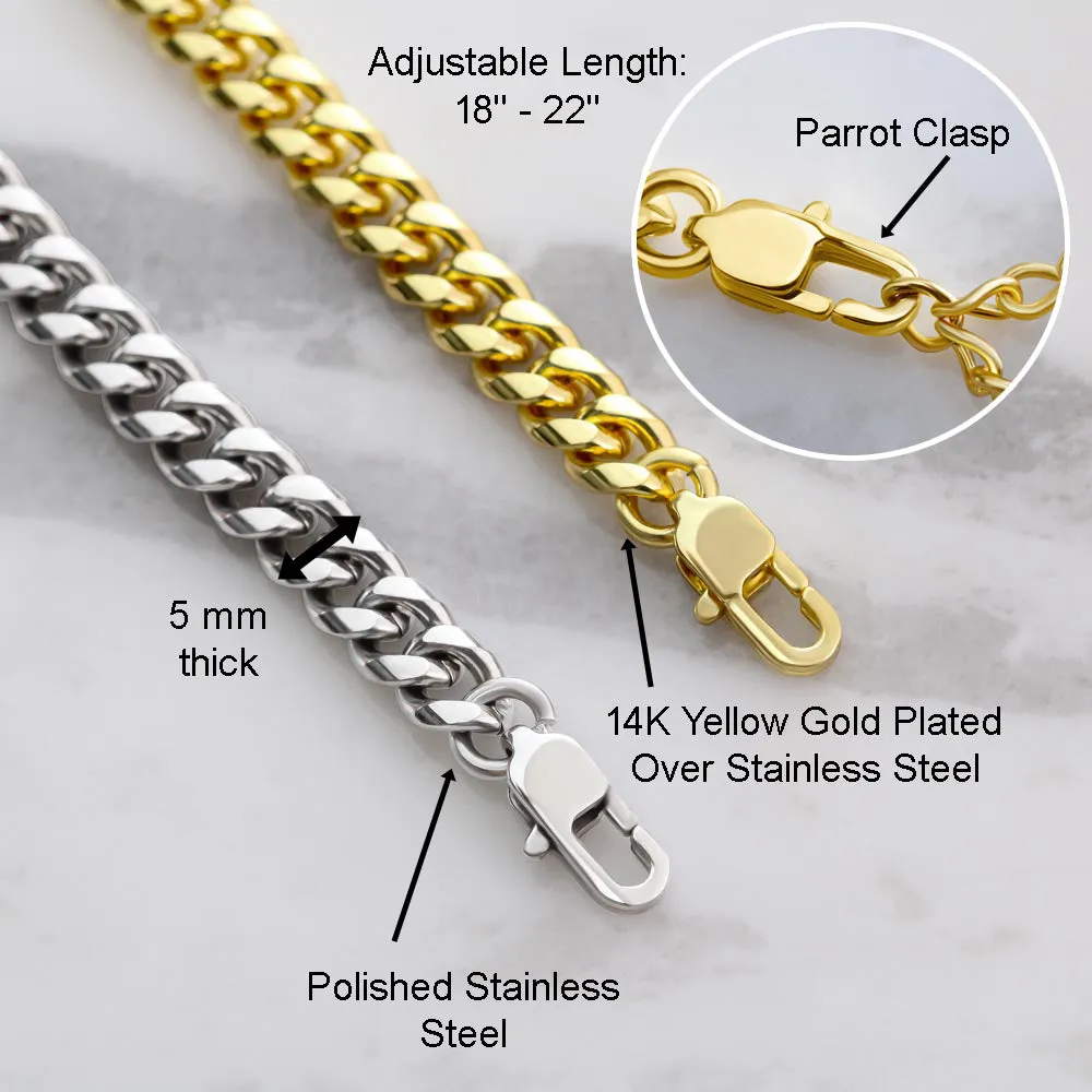 You're Perfect To My Man For Boyfriend or Husband Gift Cuban Link Chain